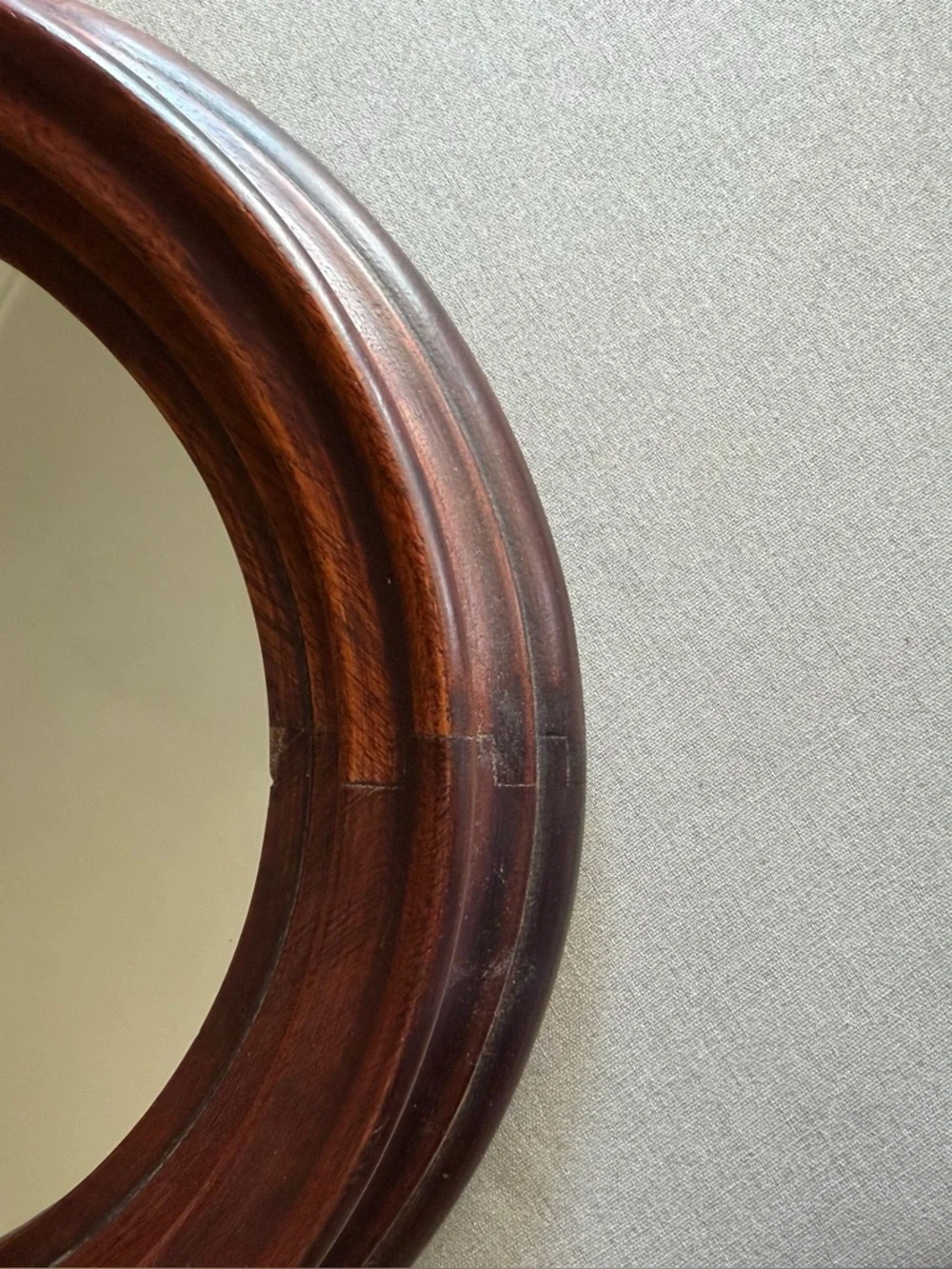 Antique Mahogany Oval Mirror | Vintage Wood Frame Wall Mirror | Classic Decor